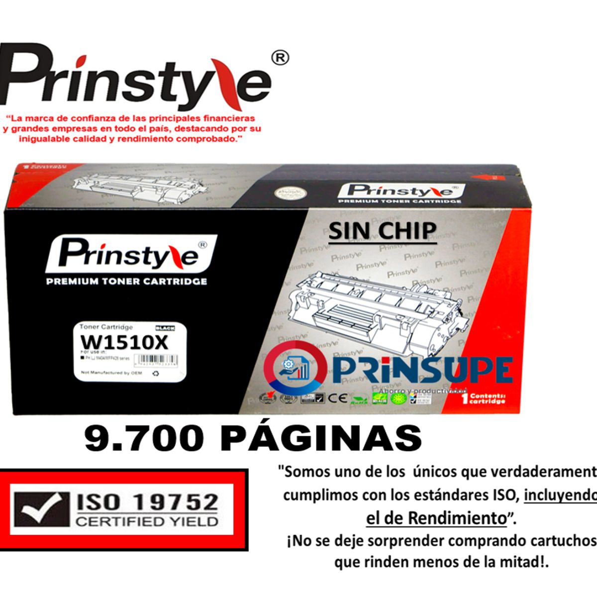 PRINSTYLE - TONER 151A W1510X  151X   PRINSTYLE  9.700 PÁG.   SIN CHIP ISO 19752