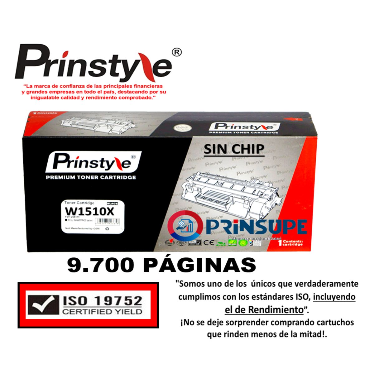 PRINSTYLE - TONER 151A W1510X  151X   PRINSTYLE  9.700 PÁG.   SIN CHIP ISO 19752