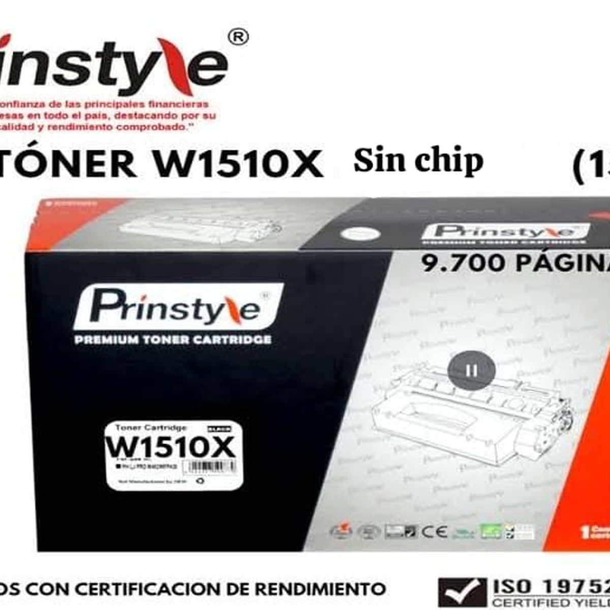 PRINSTYLE - TONER 151A W1510X  151X   PRINSTYLE  9.700 PÁG.   SIN CHIP ISO 19752