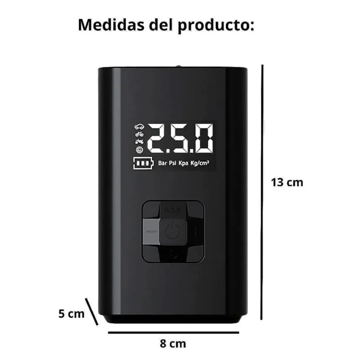 SEISA - Inflador de Llanta Compresor de Aire Luz Led Recargable C05