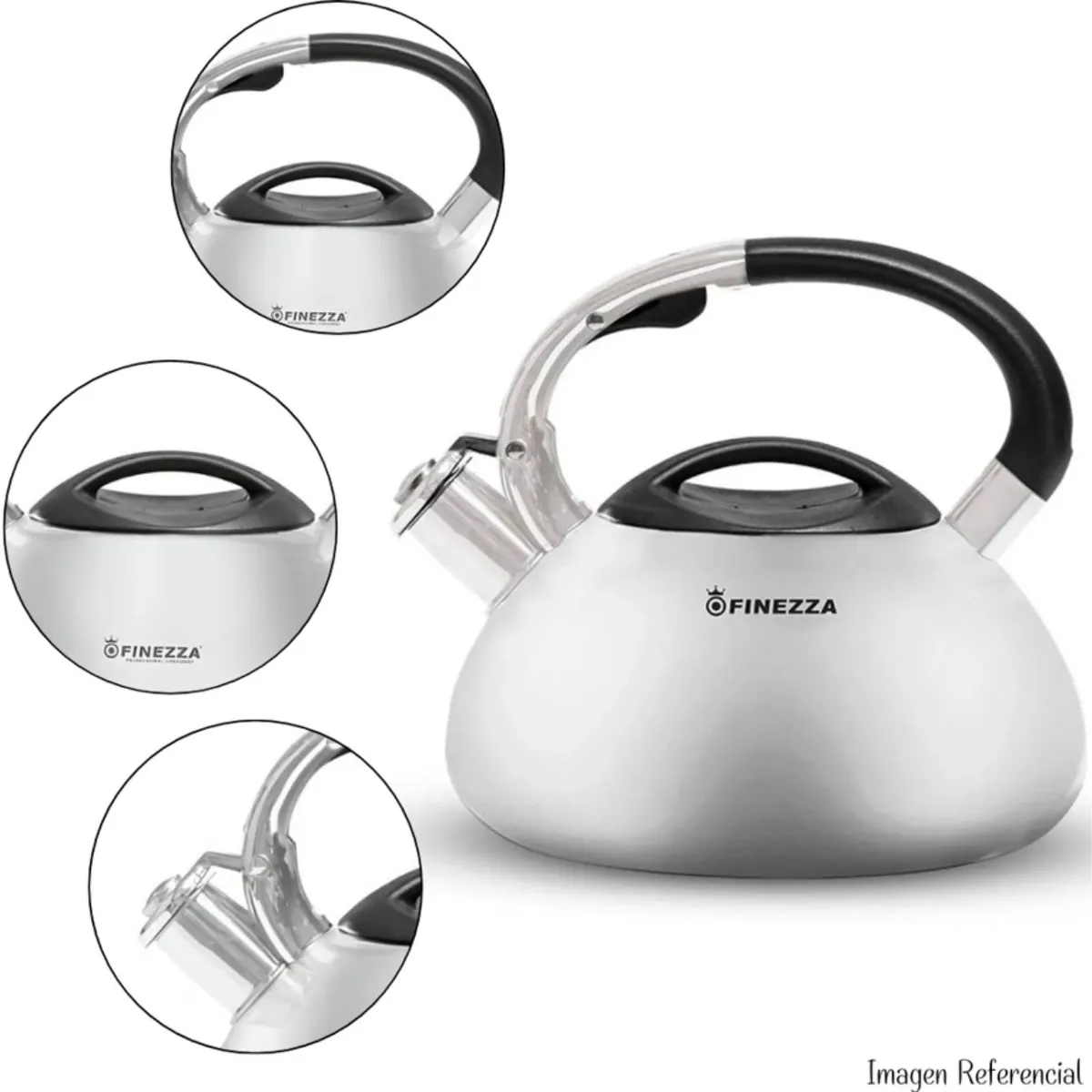 FINEZZA - Tetera Finezza De Acero Inoxidable de 3.0 Lt - FF-T0055-IN