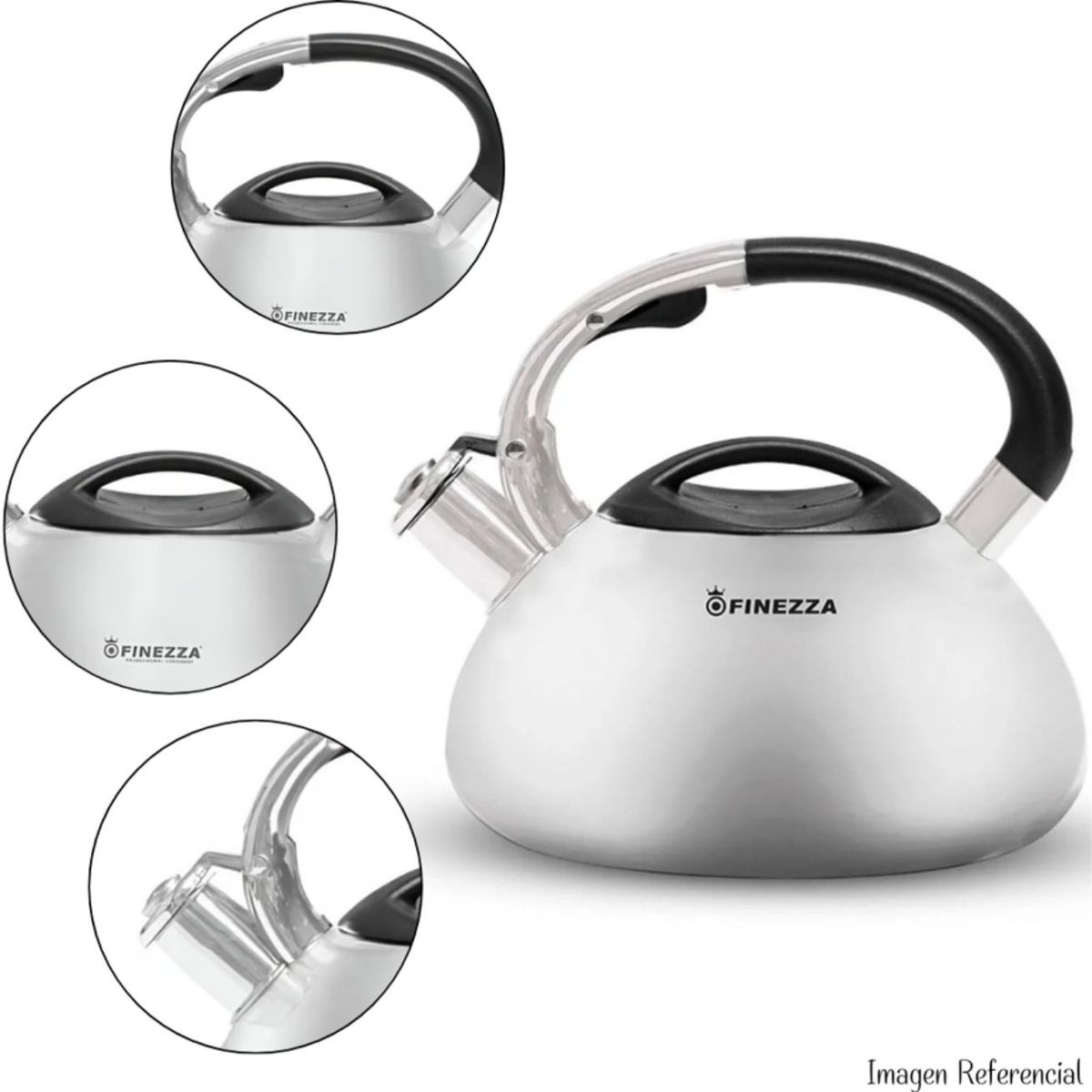 FINEZZA - Tetera Finezza De Acero Inoxidable de 3.0 Lt - FF-T0055-IN