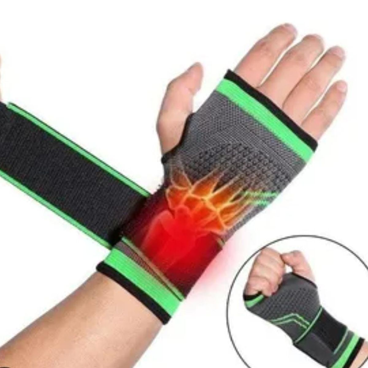 GENERICO - 2 MuñequeraS DeportivaS Ajustable con Gel Protección Ortopedica