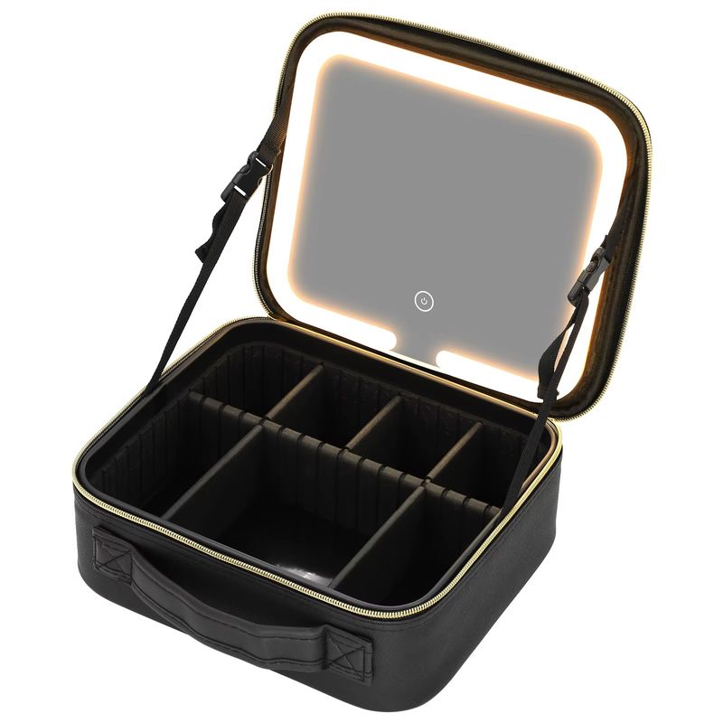 GENERICO - Maletin de Maquillaje con Espejo Led Negro