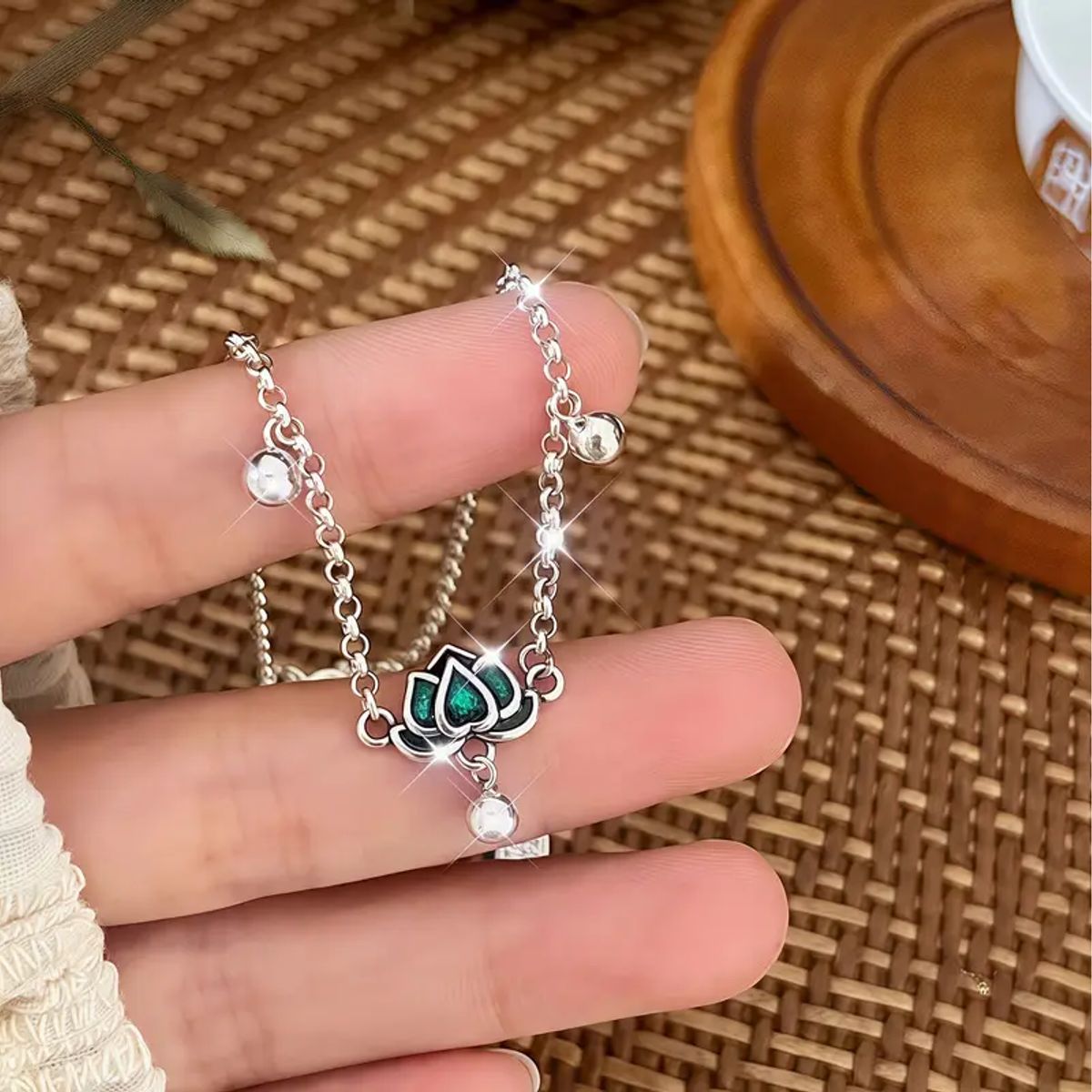 GENERICO - TOBILLERA DE CAMPANA DE LOTO PULSERA ATRACTIVA Y PROTECTORA