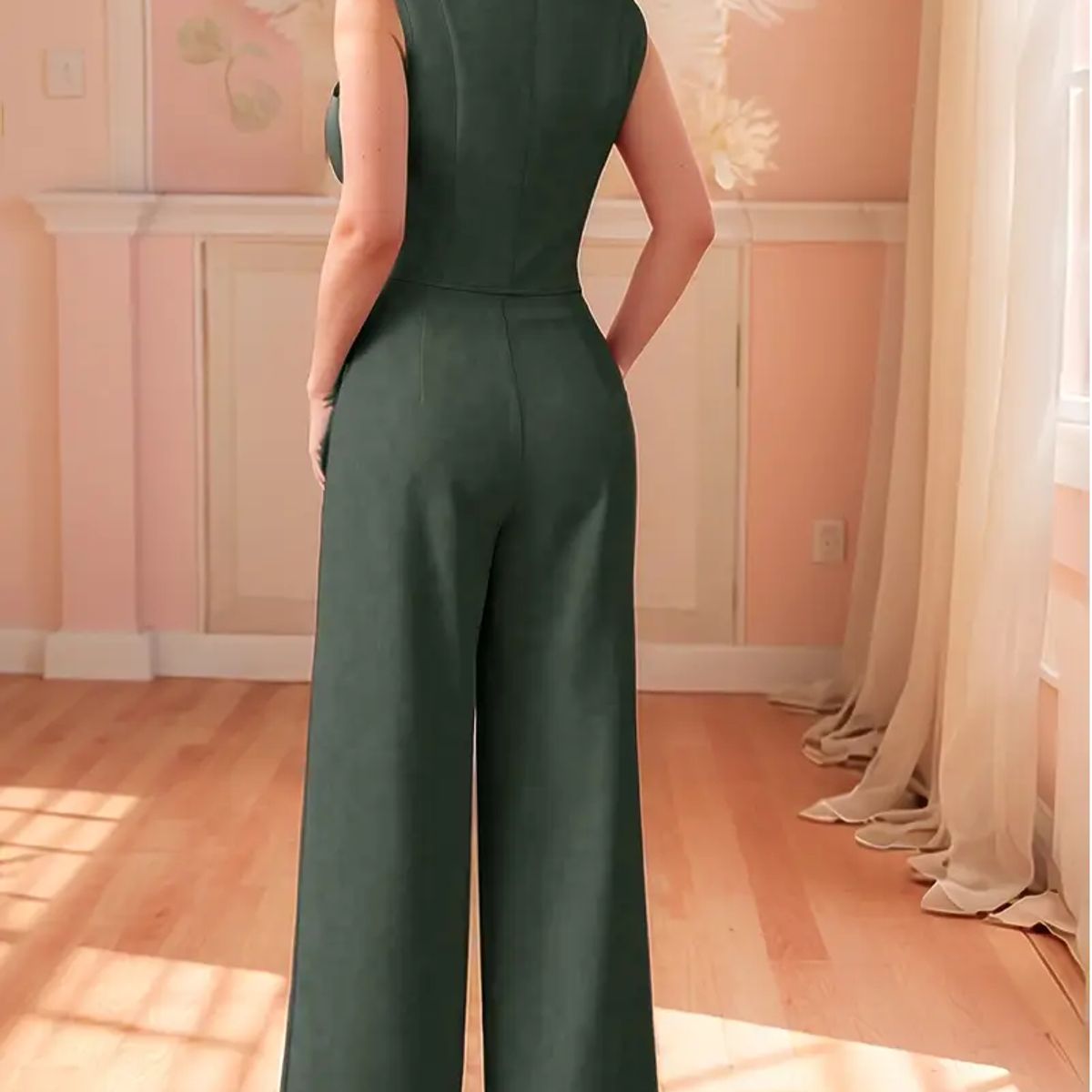 SIN ETIQUETAS - CONJUNTO DE DOS PIEZAS CON CHALECO SIN MANGAS VERDE