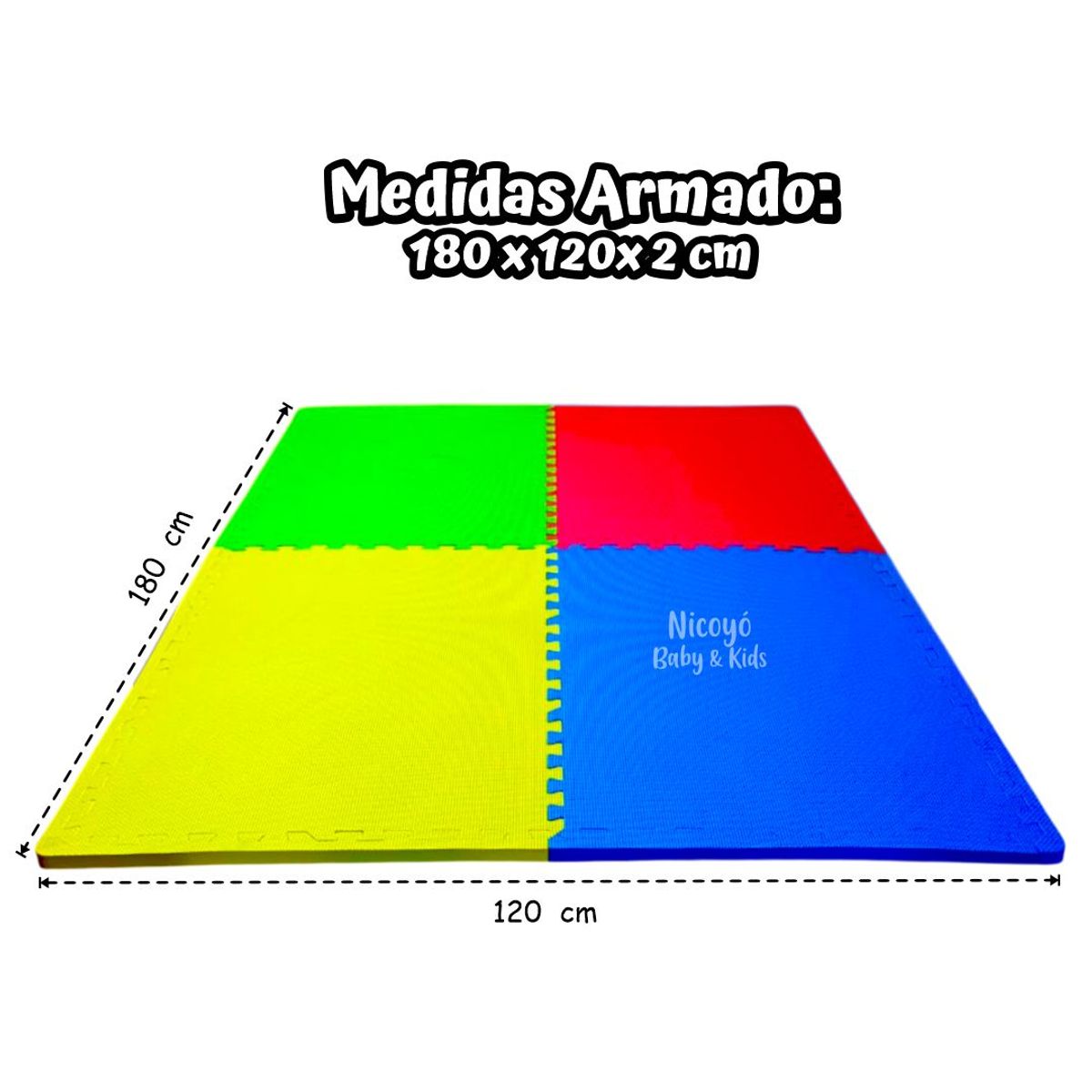 KIDS - Piso Alfombra de EVA para Juegos de Bebés y Niños - 4 Piezas