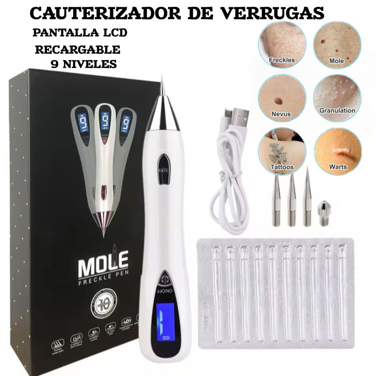 OEM - Eliminación de VERRUGAS + LUNARES Cauterizador plasma RECARGABLE