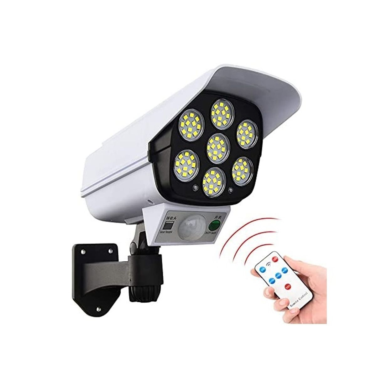 GENERICO - Lampara Solar Led Tipo Cámara De Seguridad Con Sensor Movimiento