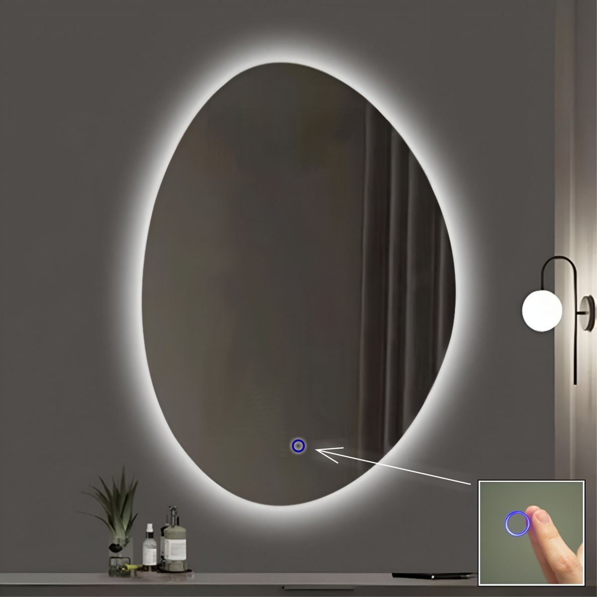 OEM - Espejo LED Tactil 50x70 cm SANDER Luz Blanca