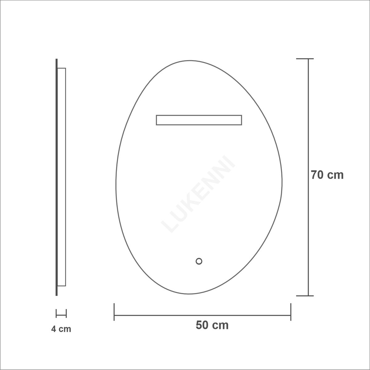 OEM - Espejo LED Tactil 50x70 cm SANDER Luz Blanca
