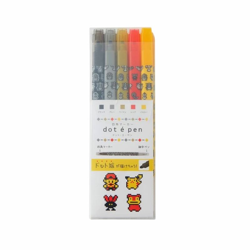 POKEMON - Pokemon Center Set de 5 Marcadores Doble Punta Japon