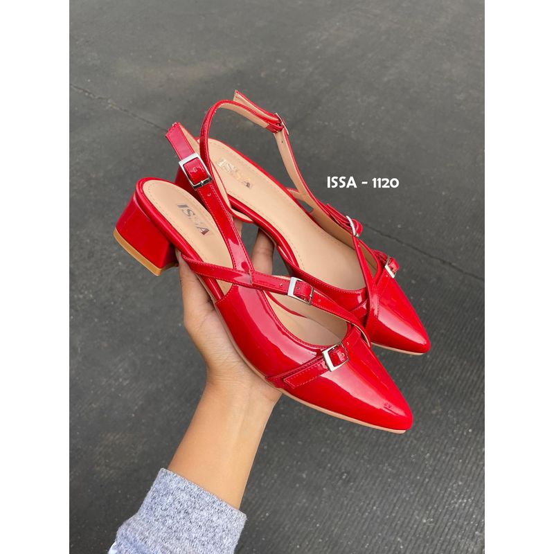 GENERICO - SLINGBACK LALI PARA DAMA EN TACO 3 EN TONO ROJO