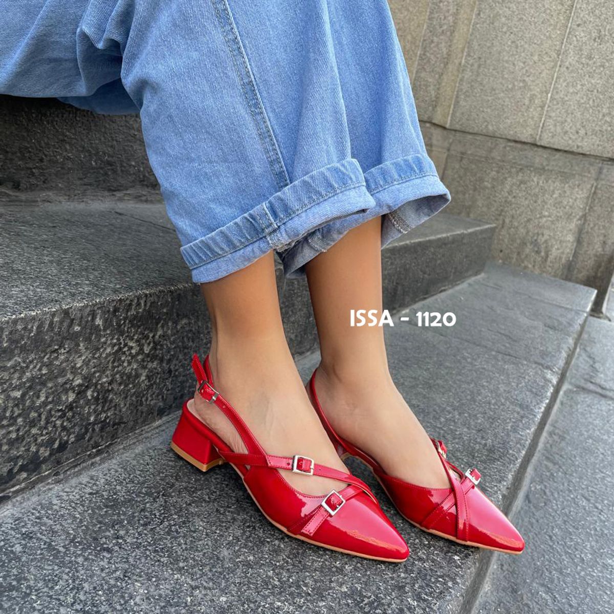 GENERICO - SLINGBACK LALI PARA DAMA EN TACO 3 EN TONO ROJO