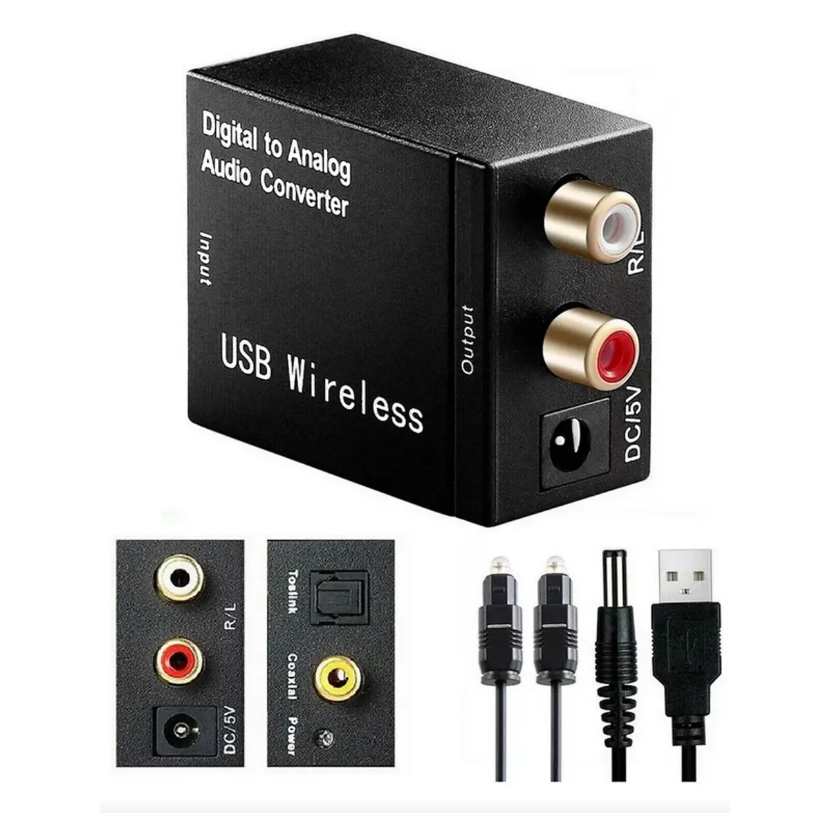 GENERICO - Convertidor De Audio Digital a analógico con receptor Bluetooth