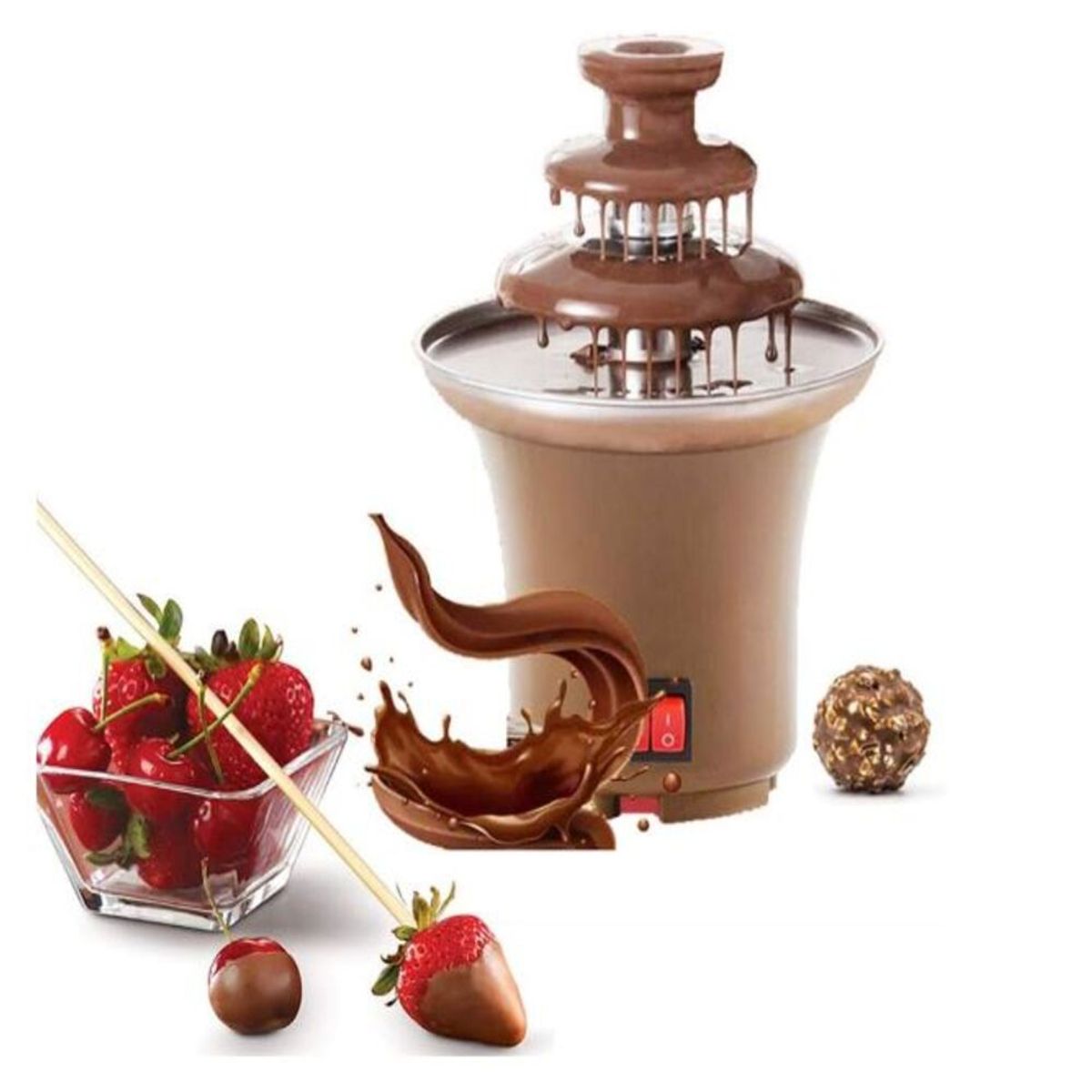 GENERICO - Mini fuente  de chocolate de 3 niveles