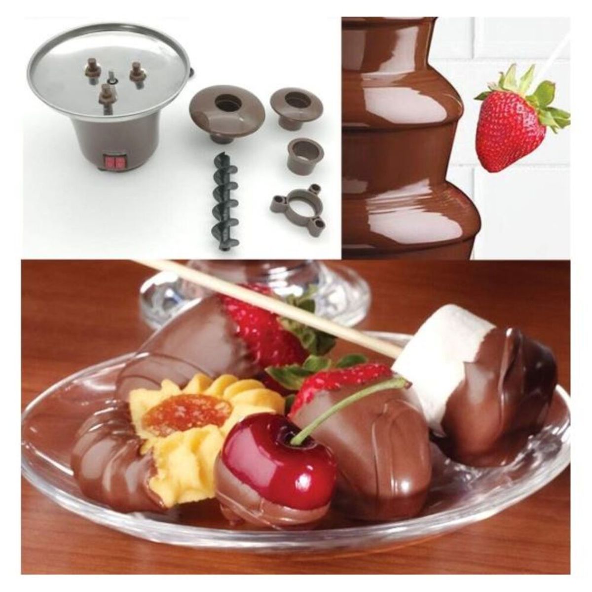 GENERICO - Mini fuente  de chocolate de 3 niveles