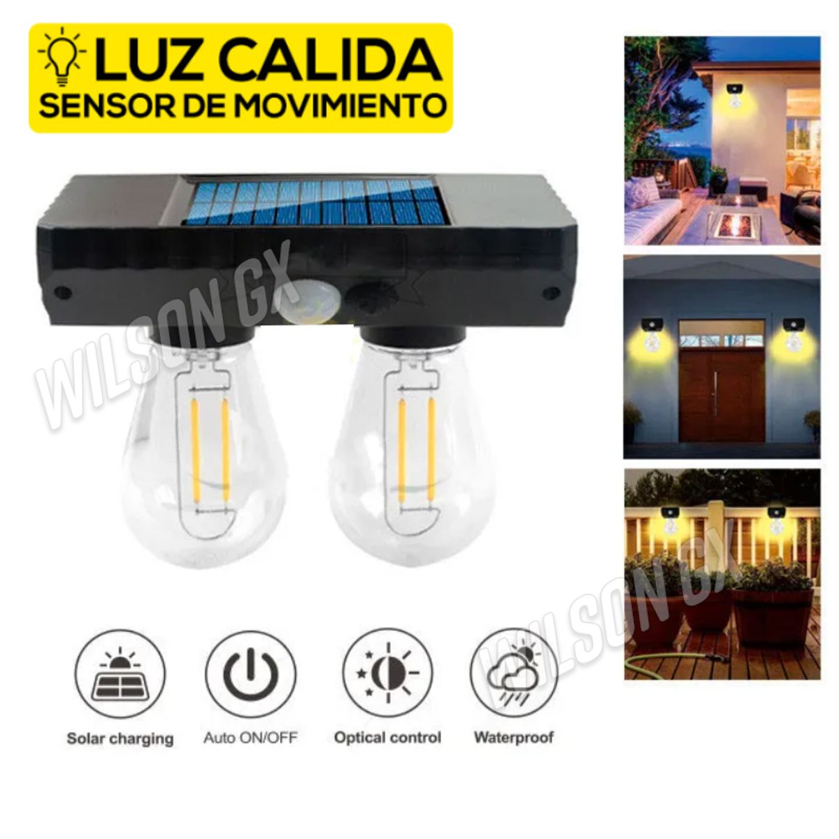 GENERICO - Luz Led Solar Doble Foco 2 en 1 Lampara Reflector