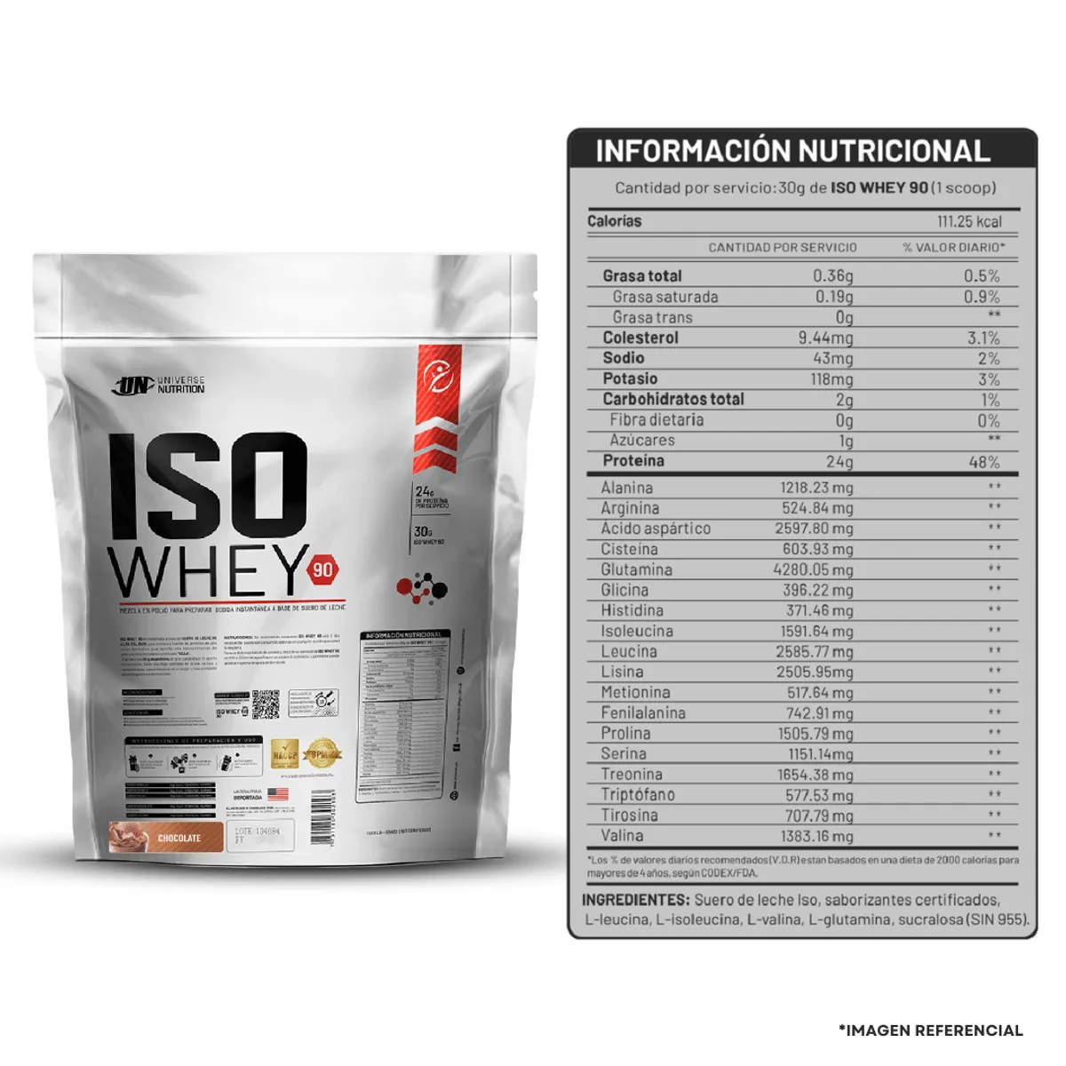 UNIVERSE NUTRITION - Iso Whey 90 3 kg Sabor Vainilla + 100 % Creatina UN 250 gr + Shaker