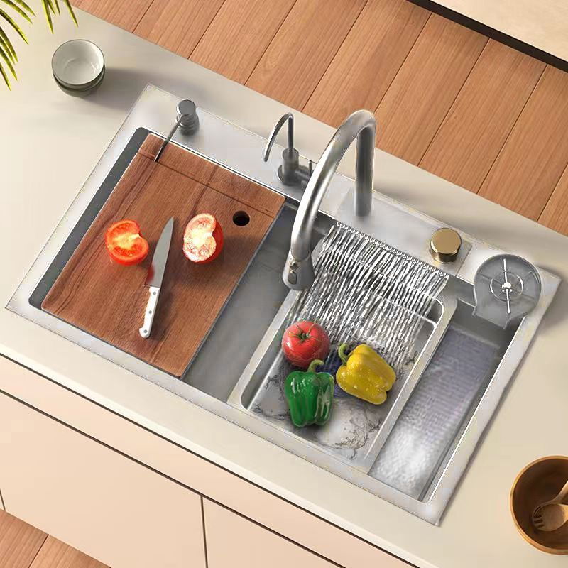 FRITECSA - Lavadero Multifuncional Acero Inox. 304 Silver Textura Classic FW11-S3