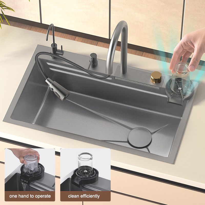 FRITECSA - Lavadero Multifuncional Acero Inox. 304 Gris Textura Classic FW11-G1