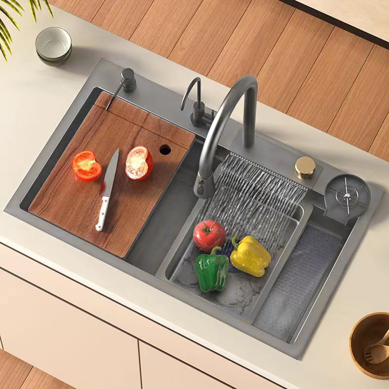 FRITECSA - Lavadero Multifuncional Acero Inox. 304 Gris Textura Classic FW11-G3