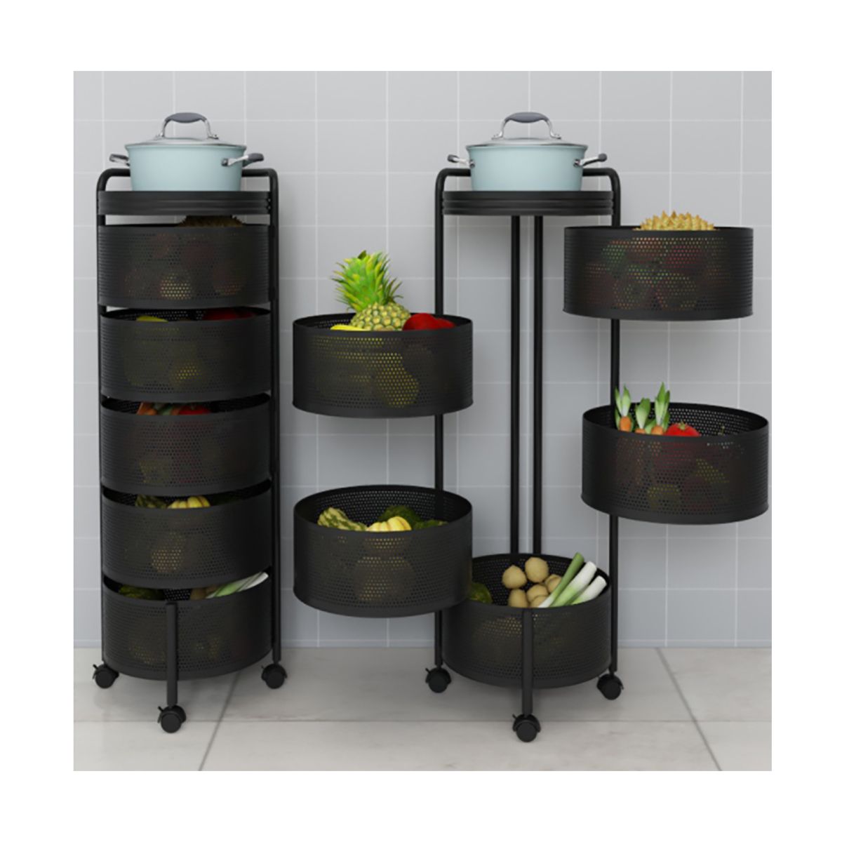 GRETAIL - Estante Cesta Cocina Frutero Verdulero Multifuncional 6 Niveles R