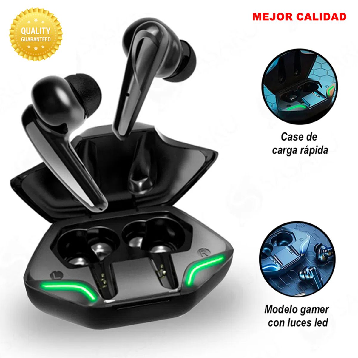 GENERICO - Combo Estación De Carga Inalámbrica + Audífonos Inalámbrico Bluetooth G11 Gamer Negro