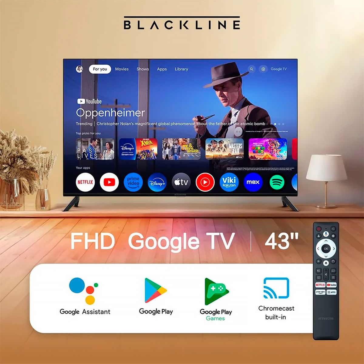 BLACKLINE - Televisor Blackline LED 43 LED Smart TV FHD BL43-T3000FHD