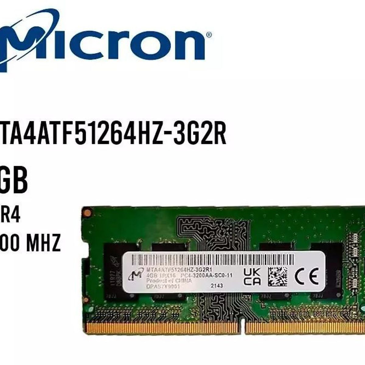 MICRON - Memoria RAM 4GB Micron DDR4 3200MHz para laptop