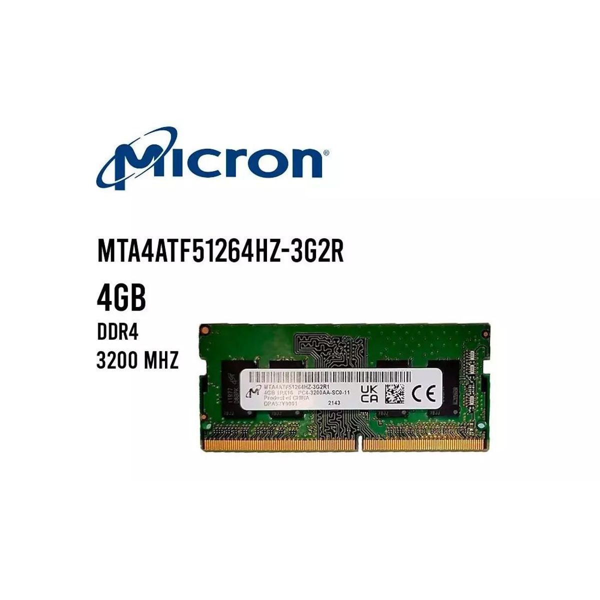 MICRON - Memoria RAM 4GB Micron DDR4 3200MHz para laptop