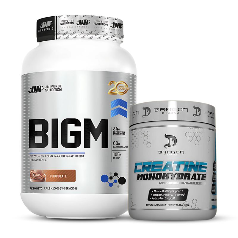 UNIVERSE NUTRITION - Bigm 2 kg chocolate + Creatina Dragon Pharma 300 g