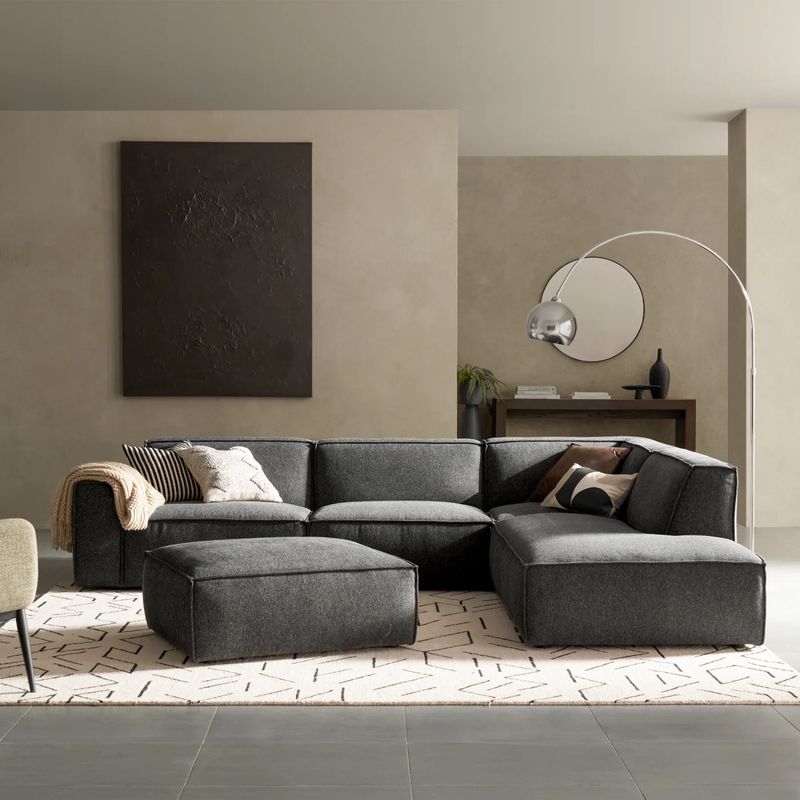 GENERICO - Seccional Derecho con chaise longue extensible Jonathan - Gris Oscuro