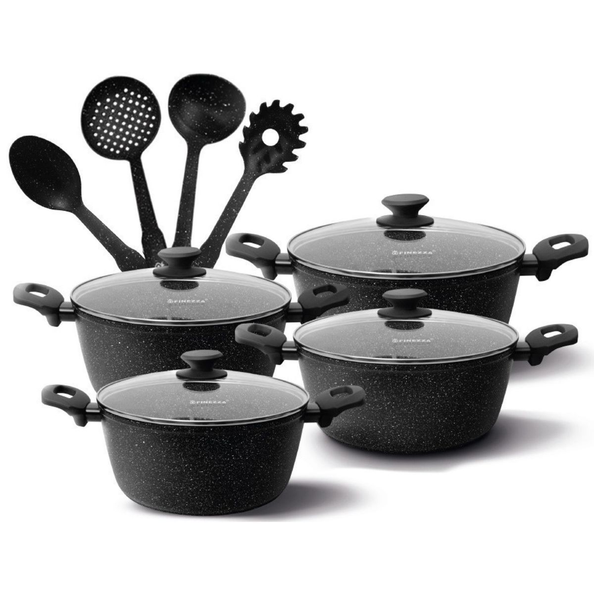 FINEZZA - Juego de Ollas con recubrimiento de granito Finezza FZ X1715M 12 Pzas