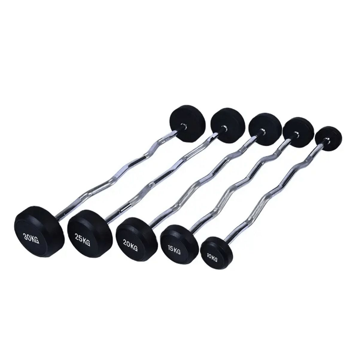 ALPHA GYM - Barra Zeta con Peso Fijo Acero Cromado