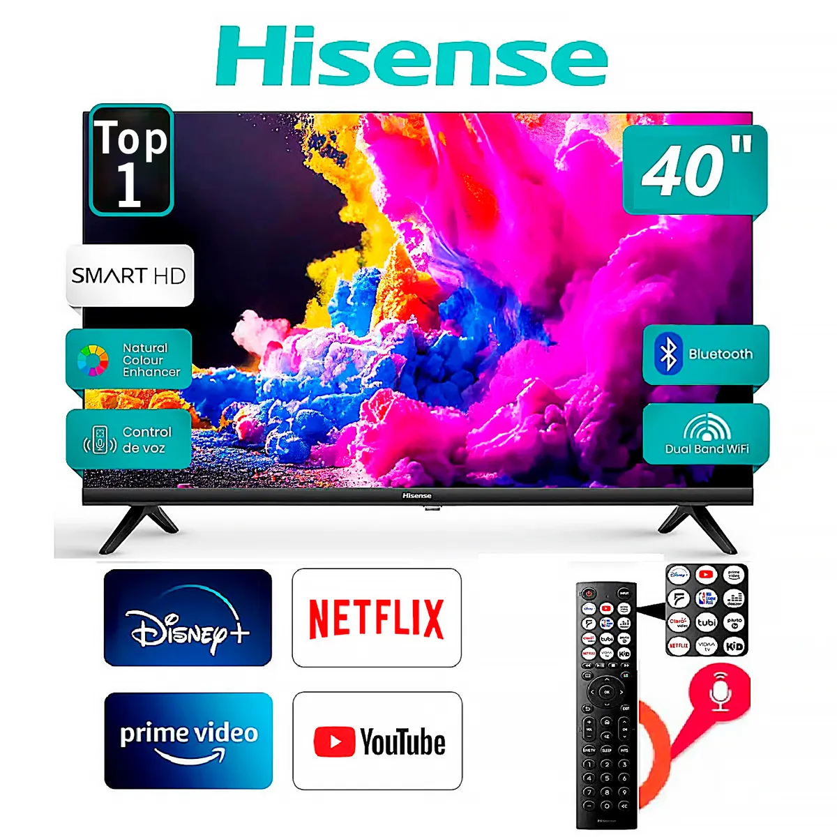 HISENSE - Televisor Hisense 40 Pulg. LED FHD 40A4K Negro