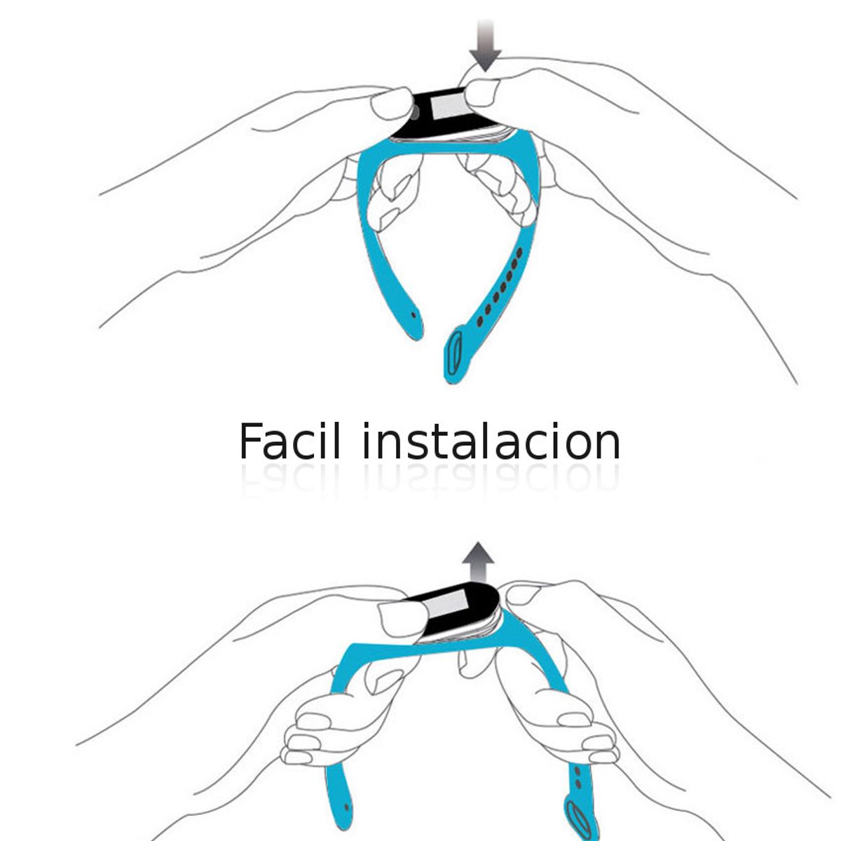 GENERICO - Correa Para Xiaomi Mi Band 5/Mi Band 4 Y 3 Sport resistente agua sudor