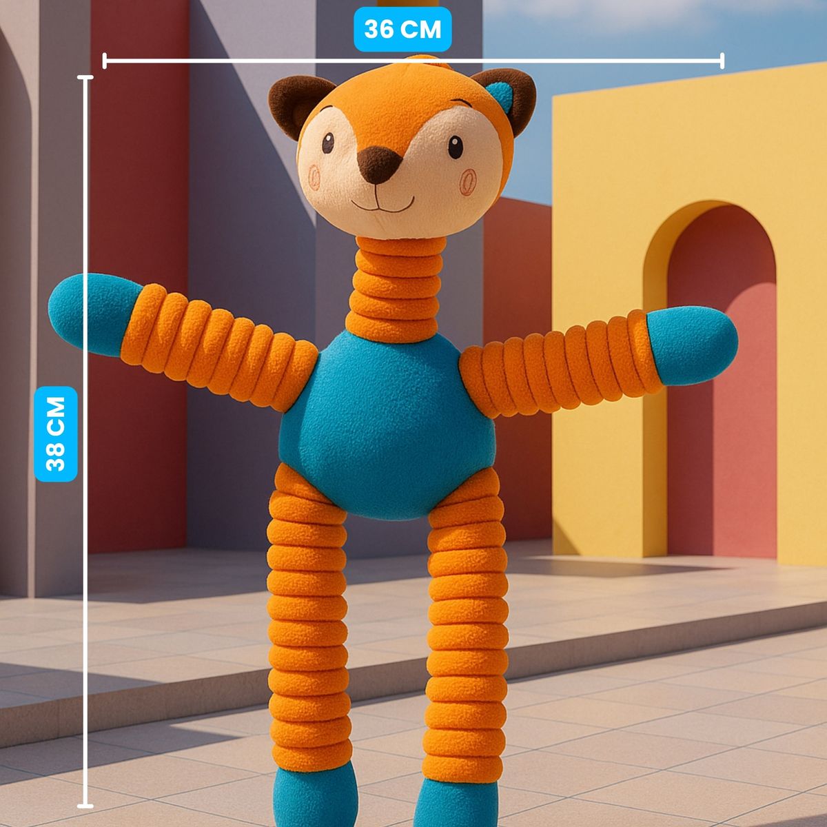 GENERICO - Gatito Feliz  Peluche para Perros - Naranja