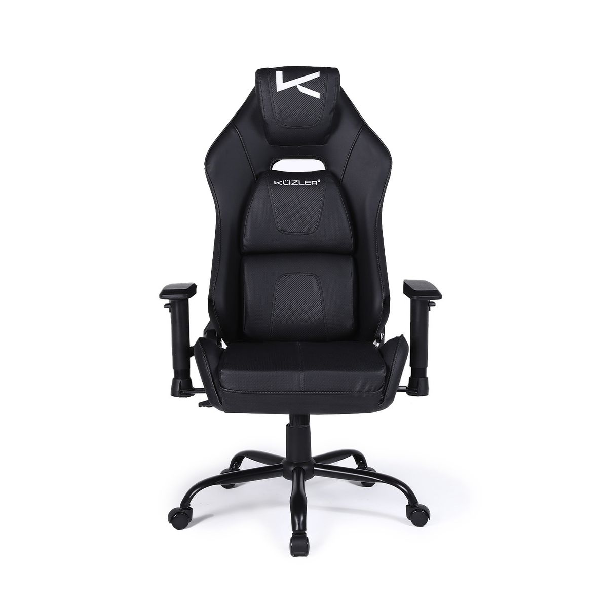 KUZLER - Silla Gamer Kuzler Negra Con Base Metálica Ajustable Draktar-n