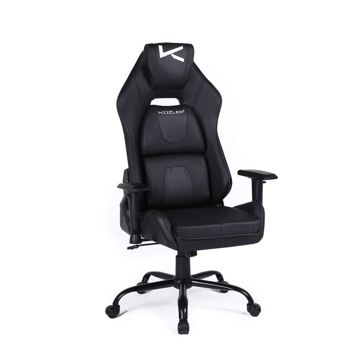 KUZLER - Silla Gamer Kuzler Negra Con Base Metálica Ajustable Draktar-n