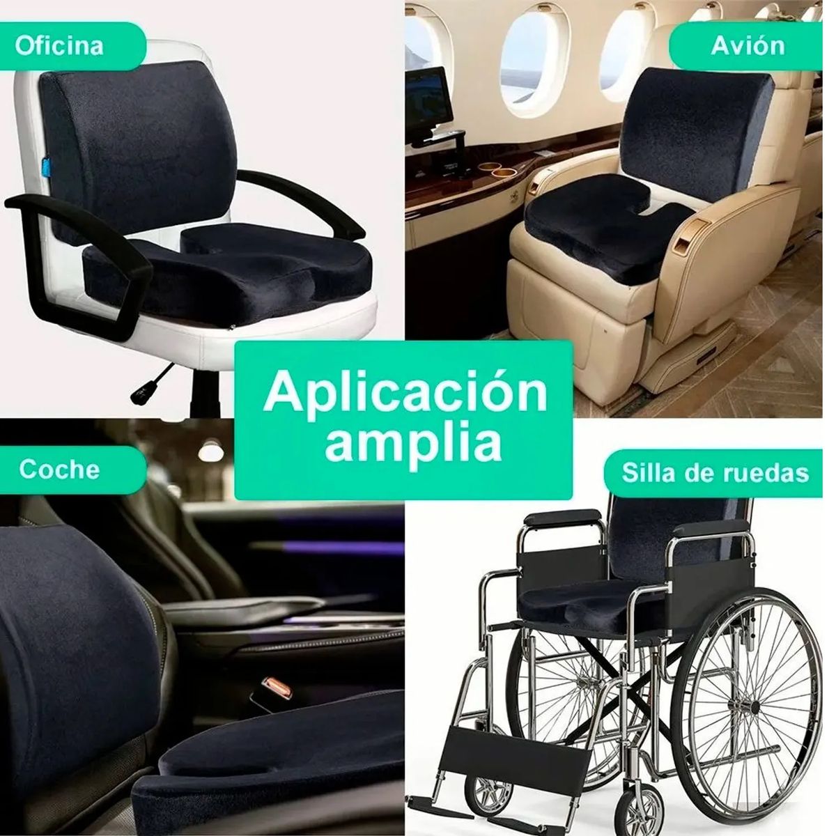 OEM - Cojín De Asiento con Gel Y Almohada De Soporte Lumbar Coche Oficin