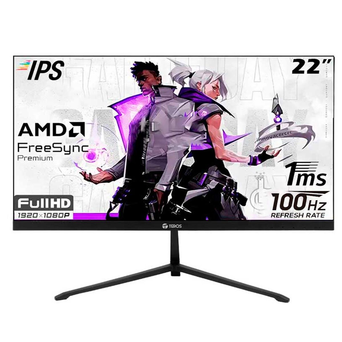 TEROS - Monitor Teros TE-2128S 21.5 IPS 100Hz 1MS FHD HDMI VGA FREESYNC