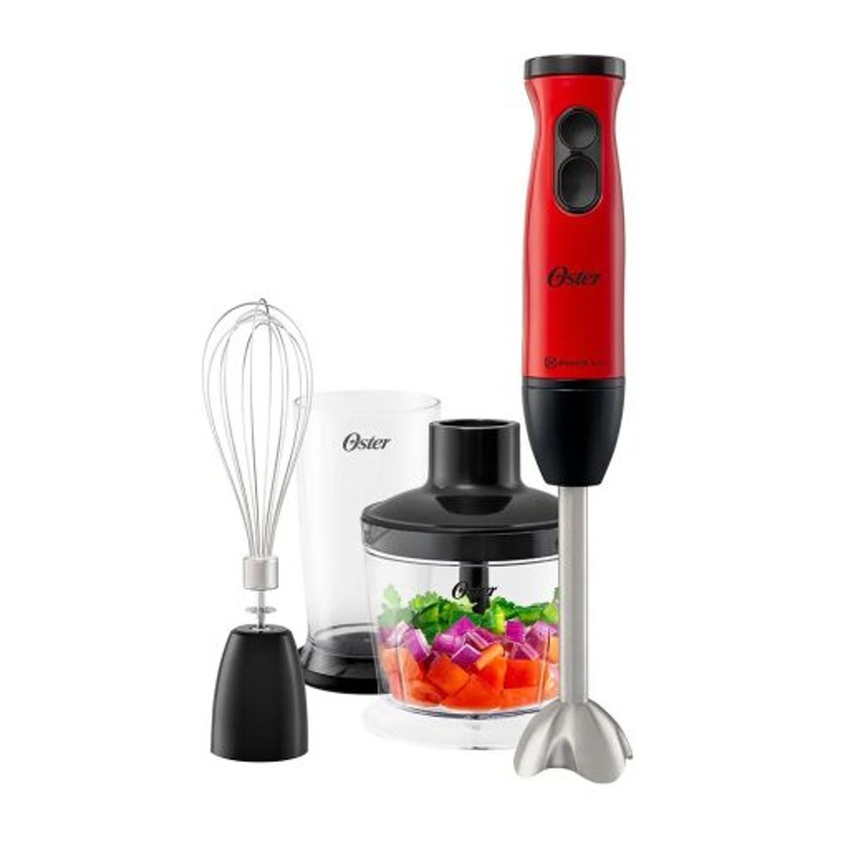 OSTER - Batidora de inmersión con cuchilla Quad Roja Oster FPSTHB460A 053