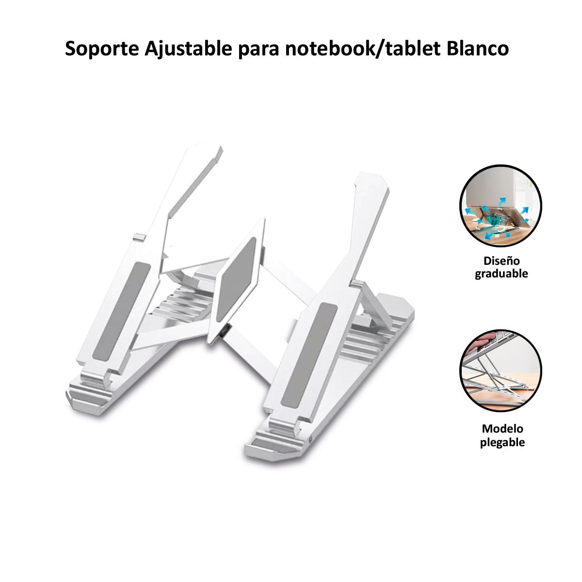 GENERICO - Soporte para Tablet y Laptop Plegable Blanco