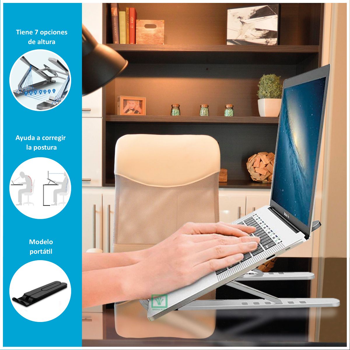 GENERICO - Soporte para Tablet y Laptop Plegable Blanco