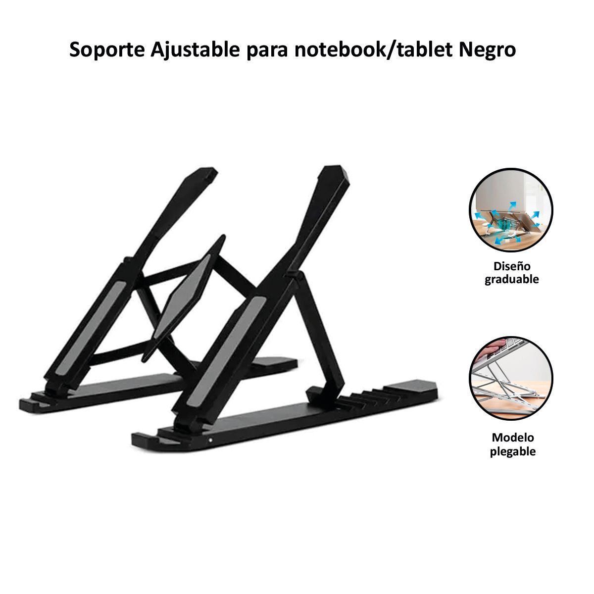 GENERICO - Soporte para Tablet y Laptop Plegable Negro