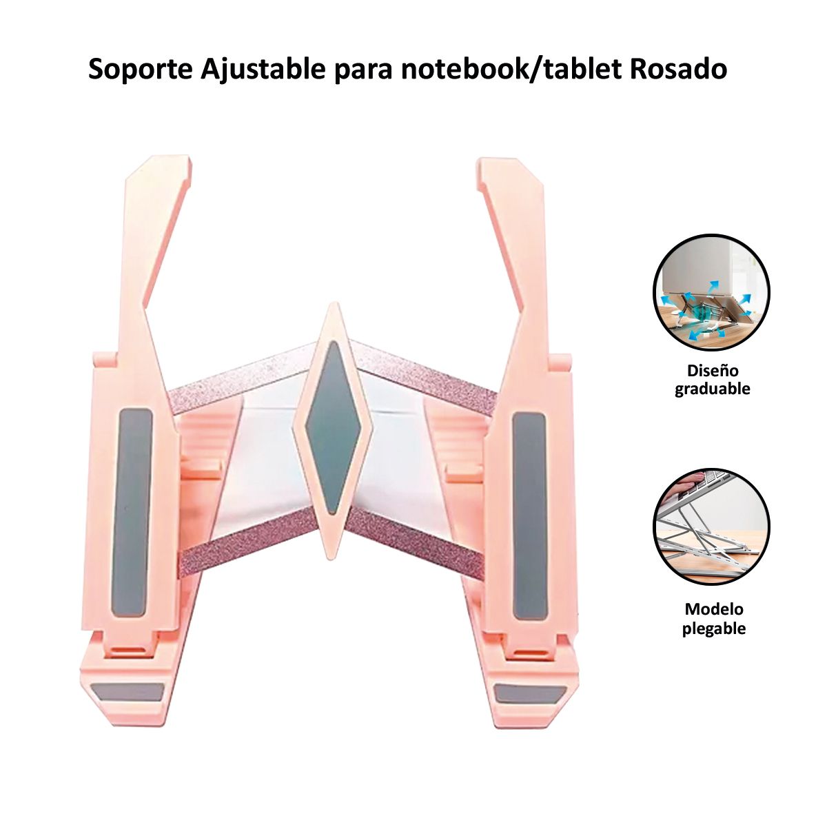 GENERICO - Soporte para Tablet y Laptop Plegable Rosado