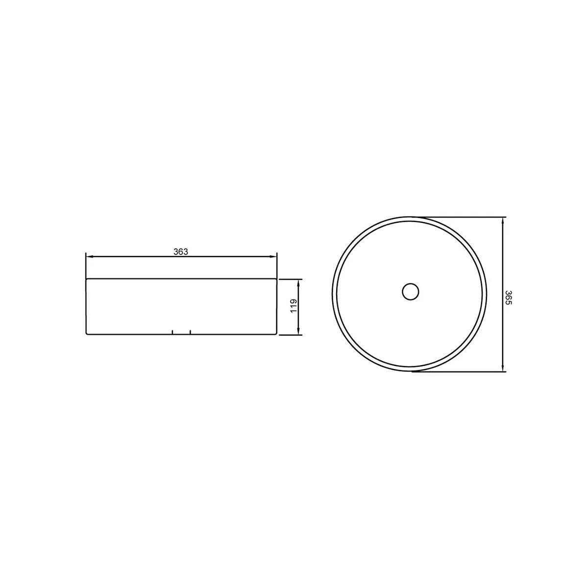 VAINSA - Bowl de Loza Mod Circular Blanco Mate 36x36x11cm