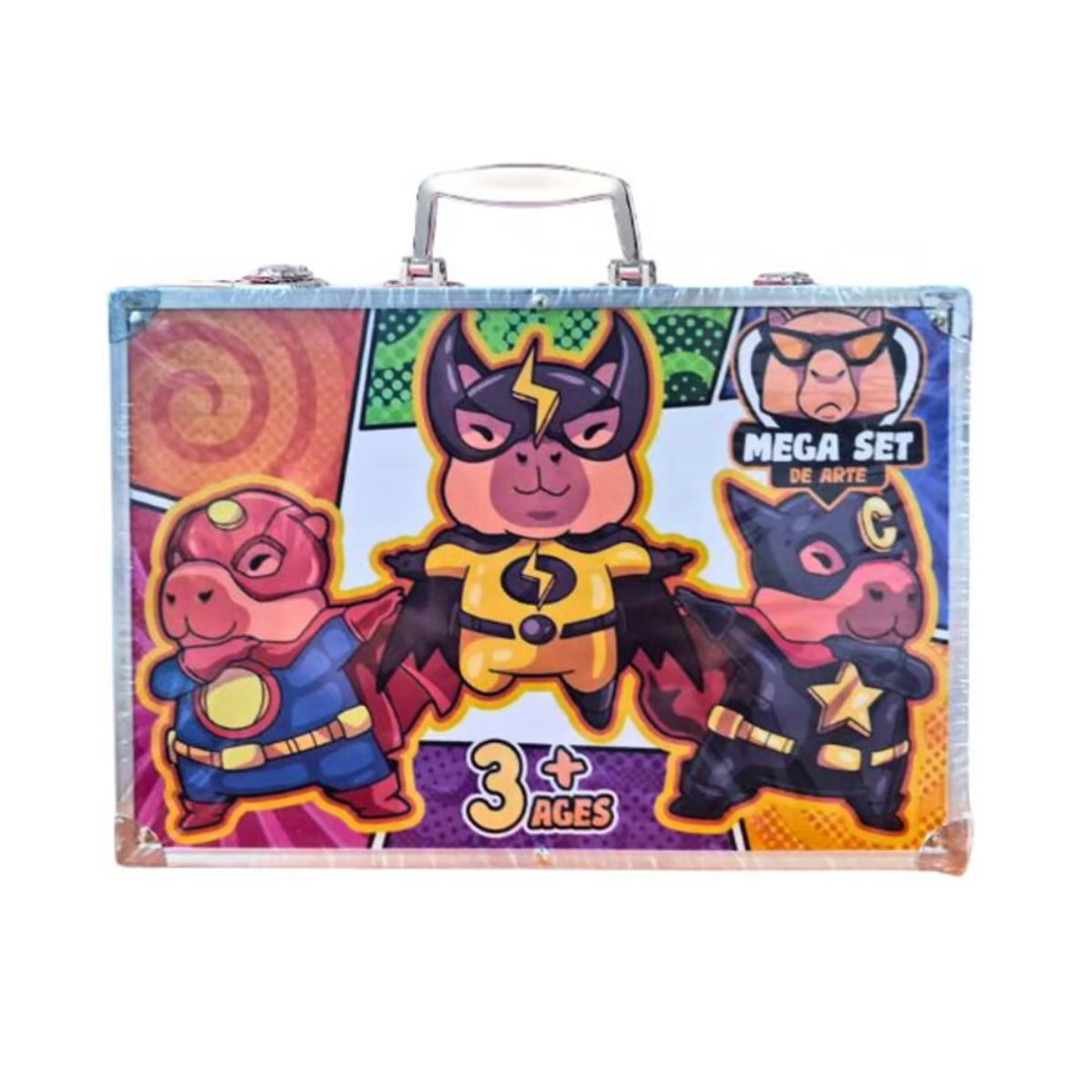 GENERICO - MALETIN MEGA SET DE ARTE 132 PZS CAPIBARAS SUPERHEROES