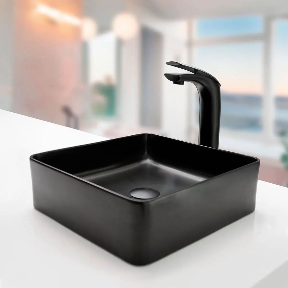 VAINSA - Bowl de Loza Mod Cuadrado Black 36x36x11cm